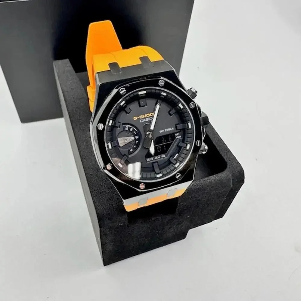 NEW In Box Casio G-Shock Ga-2100 Gen 5 Casioak Mod Orange Strap Mens OS